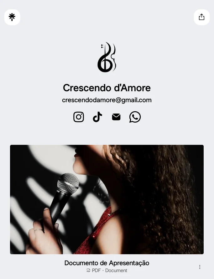 Crescendo d'Amore — aplicação