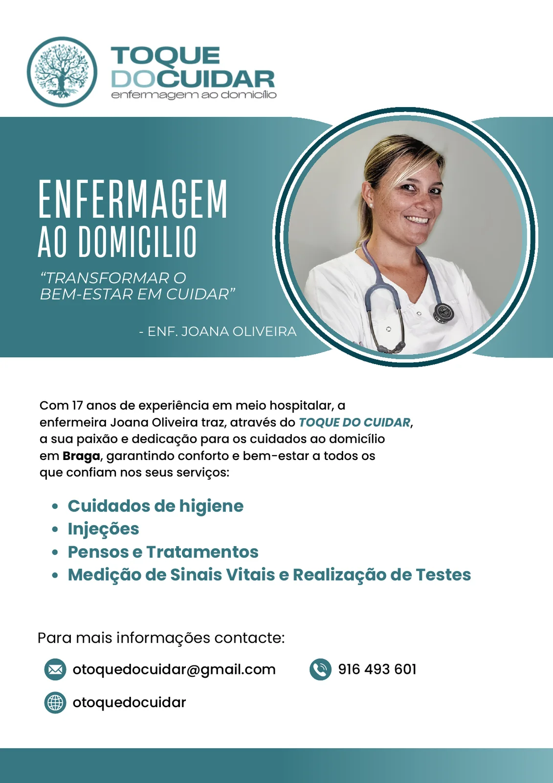 Toque do Cuidar — aplicação em comunicação de serviços